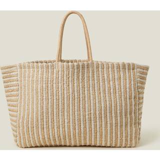 Accessorize Accessorize Natural Large Woven Stripe Tote Bag