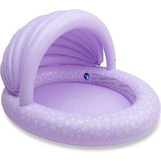 Swim Essentials Badebassin med Solbeskyttelse 100 cm, Lila Leopard