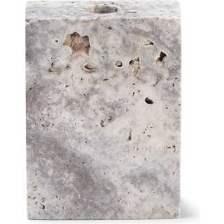 Wabi Sabi Epode Travertin Silver Lysestage 8.5x4x12 cm