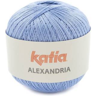 Katia Alexandria 40 Blå Indhold: 100% merceriseret bomuld Vægt/længde: 100 g = ca. 400 meter Anbefalet hæklenål: 1.75-2 mm Vask: Finvask 30º / Tåler ikke tørretumbling.