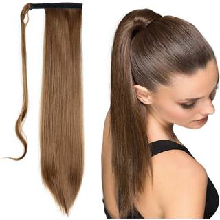 Gangel Ponytail Hair Extension Straight Pony Tails Wrap Around Hairstykke Claw Synbthetic Clip in Long Hair Extensions Magic Drawstring Pony Tail
