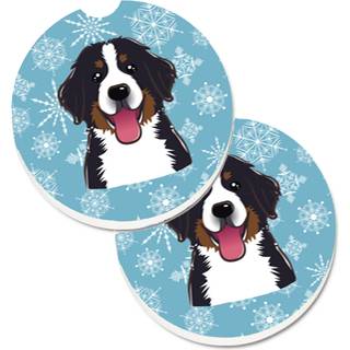 """" Caroline's Treasures Snowflake Bernese Mountain Dog Set med 2 Cup Holder Car Coasters BB1671Carc 2.56 Multicolor """"