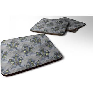 """" Caroline's Treasures Watecolor Halloween Haunted House Decorative Coasters 3.5 multicolor """"