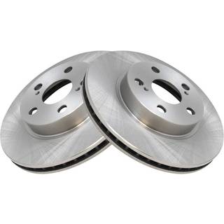 TRQ Front Brake Rotors Set Vent Compatible med 2004-2009 Toyota Prius