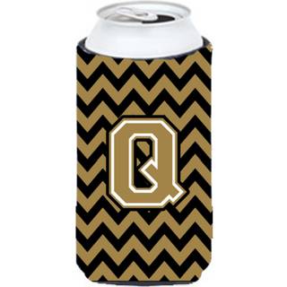 Brev Q Chevron Black and Gold Tall Boy Beverage Isulator Hugger CJ1050-QTBC