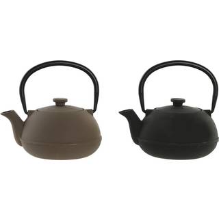 Tekande Home ESPRIT Sort Beige Rustfrit stål Jern 300 ml (2 enheder)