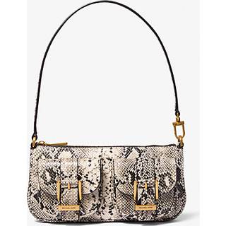MK Zoe Small Snake Embossed Leather Convertible Pochette - Natural - Michael Kors - ONE SIZE