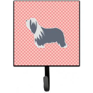 """" Caroline's Treasures Bearded Collie Checkerboard Pink Leash eller Key Holder BB3617SH4 Lille Multicolor """"
