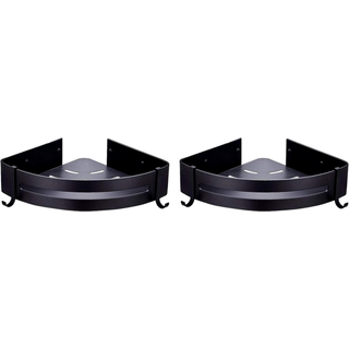 Metal Hjørnehylde til Brusekabine Sort - 2 Stk