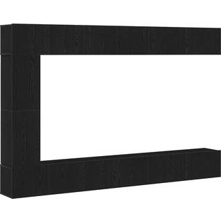 Tv-Møbelsæt 9 Dele Sort Eg 30.5 X 30 X 110 Cm Konstrueret Træ