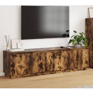 Tv-skab Med Led Røget Eg 180 X 38 X 49 Cm Konstrueret Træ