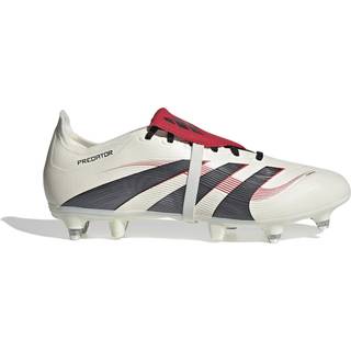 Predator League Fold-Over Tongue Soft Ground støvler - Off White / Core Black / Pure Ruby - 45 1/3