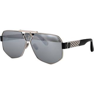 Philipp Plein Mand SPP107M PLEIN BADGE 523X Solbriller Metal Palladium Røg Geometrisk Normal Spejl