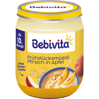 Bebivita Økologisk morgenmadsmysli med fersken og æble 74.69 DKK/1 kg (6 x 160.0g)