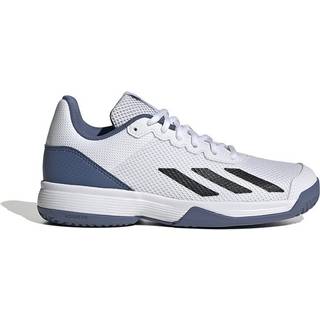 Courtflash Tennis Kids sko - Cloud White / Silver Metallic / Bright Red - 36