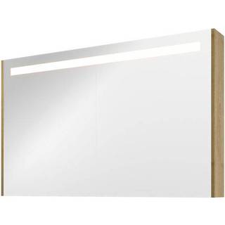 Sanibell Proline spejlskab med LED belysning og ideal eg sidepaneler 120x74cm