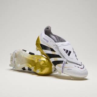 Predator Elite Fold-Over Tongue Firm Ground støvler - Cloud White / Core Black / Gold Metallic - 42
