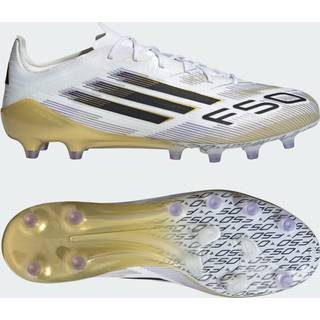 F50 Elite Artificial Grass støvler - Cloud White / Core Black / Gold Metallic - 42 2/3