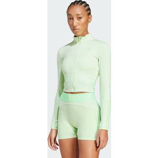 Hyperglam cover-up i ribstof med gennemgående lynlås - Semi Green Spark / Lime Burst - 2XL