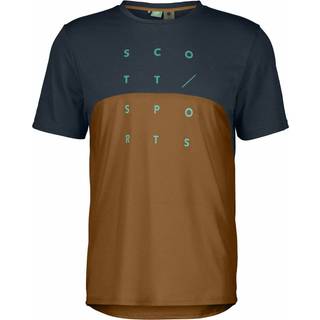 SCOTT SCO cykeltrøje korte ærmer Trail Flow DRI dark blue/bread brown herre - Størrelse Medium