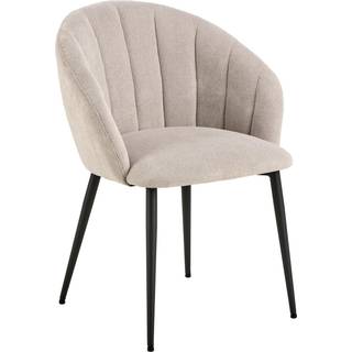 Daniella spisestuestol med armlæn stof beige.