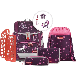 Schulrucksack 2IN1 Plus Set 6tlg. Reflect Unicorn Beere