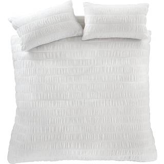 Catherine Lansfield Catherine Lansfield White Seersucker Easy Care Duvet Cover Set