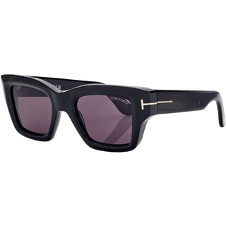 TOM FORD Mand FT1154 ILIAS 01A Solbriller Acetat Sort Røg Firkantet Normal