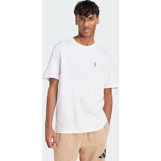 Dog Sock Patch Graphic T-shirt - White - M