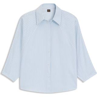 Relaxed fit skjorte i stribet poplin af bomuld