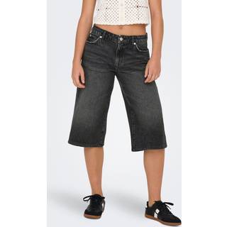 Cobain Wide Lange Shorts, Black Denim, XS