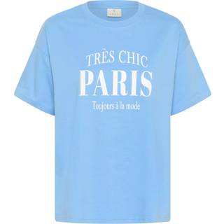 Kaffe Kafreja T-Shirt Toppe & T-Shirts 10552435 Vista Blue W. Chalk Paris (XLARGE)