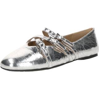MK Indy Flex Crackled Metallic Leather Ballet Flat - Silver - Michael Kors - EU 42.5