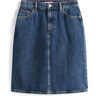 Mid Rise Denim Straight Skirt