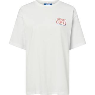 Nina T-shirt, Bright White But First Coffee, S