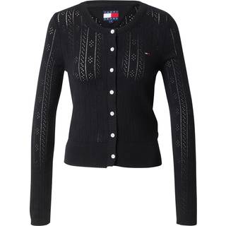 Pointelle Crew Neck Slim Cardigan
