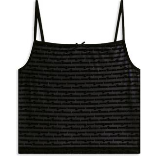 Mesh Repeat Logo Spaghetti Strap Top