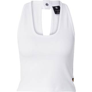 Back Snap Slim Cropped Top - White - Women
