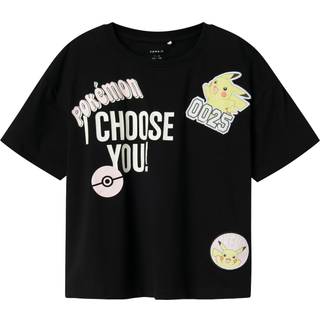 Name It T-shirt Black Med Pokémon Badges Og Tekst