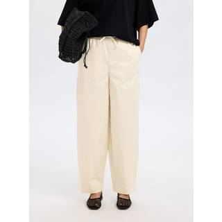 SELECTED FEMME SLFJUMA HW LOOSE BARREL PANT - Sand