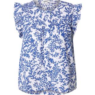 Only - Onlamanda Chanee Cap Emb Top - 4814620 Cloud Dancer W Estate Blue