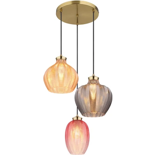 Hængelampe Jessica, Ø 45 cm, farverig, 3 lyskilder, glas