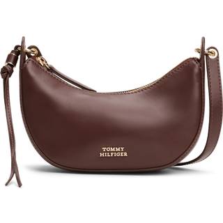 Logo Crescent Leather Crossbody Bag