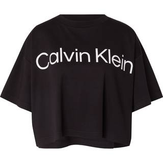 Logo Graphic Boxy Cropped T-Shirt - Black - S