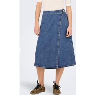 Thea Wrap Midi Nederdel, Medium Blue Denim, L