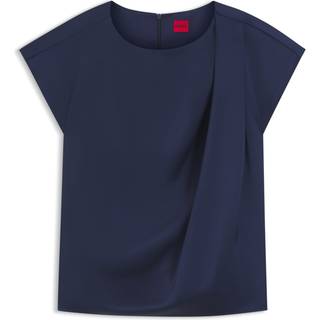 Top i satin og drapering i halsen