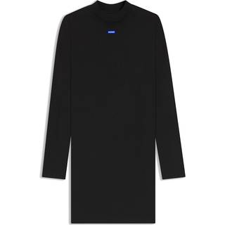 Bodycon-kjole i bomuld med stræk og logobadge