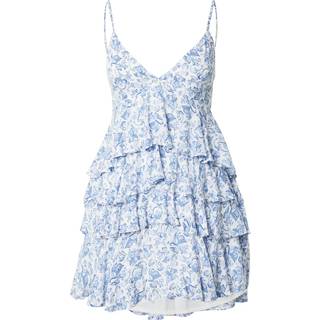 Hollister Hollister Blue V-Neck Open Back Ruffle Babydoll Mini Dress