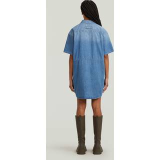 Relaxed Drawcord Dress - Medium blue - Women
