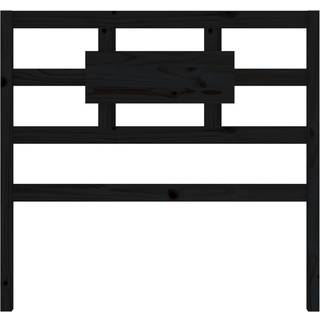 Sengegærde 80,5X4X100 Cm Massivt Fyrretræ - Sort / 95.5 x 100 cm